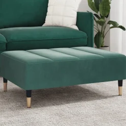 Poufs-vidaXL Repose-pied 77x55x31 cm velours Vert foncé