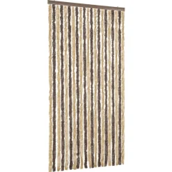 Décorations-vidaXL Rideau anti-mouches 90x220 cm chenille marron foncé et beige