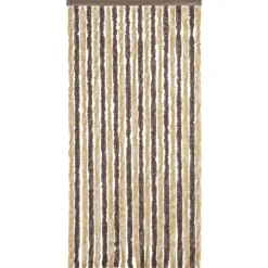 Décorations-vidaXL Rideau anti-mouches 90x220 cm chenille marron foncé et beige