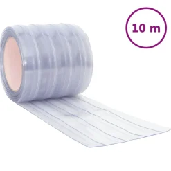 Décorations-vidaXL Rideau de porte transparent 200 mmx1,6 mm 10 m PVC Nervuré