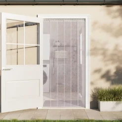 Décorations-vidaXL Rideau de porte transparent 200 mmx1,6 mm 10 m PVC Nervuré