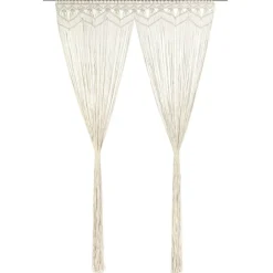 vidaXL Rideau en macramé 140x240 cm Coton