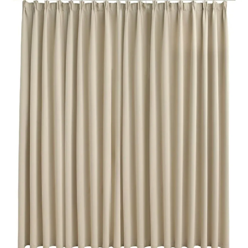 Décorations-vidaXL Rideau occultant avec crochets 290x245 cm Beige