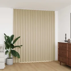 Décorations-vidaXL Rideau occultant avec crochets 290x245 cm Beige