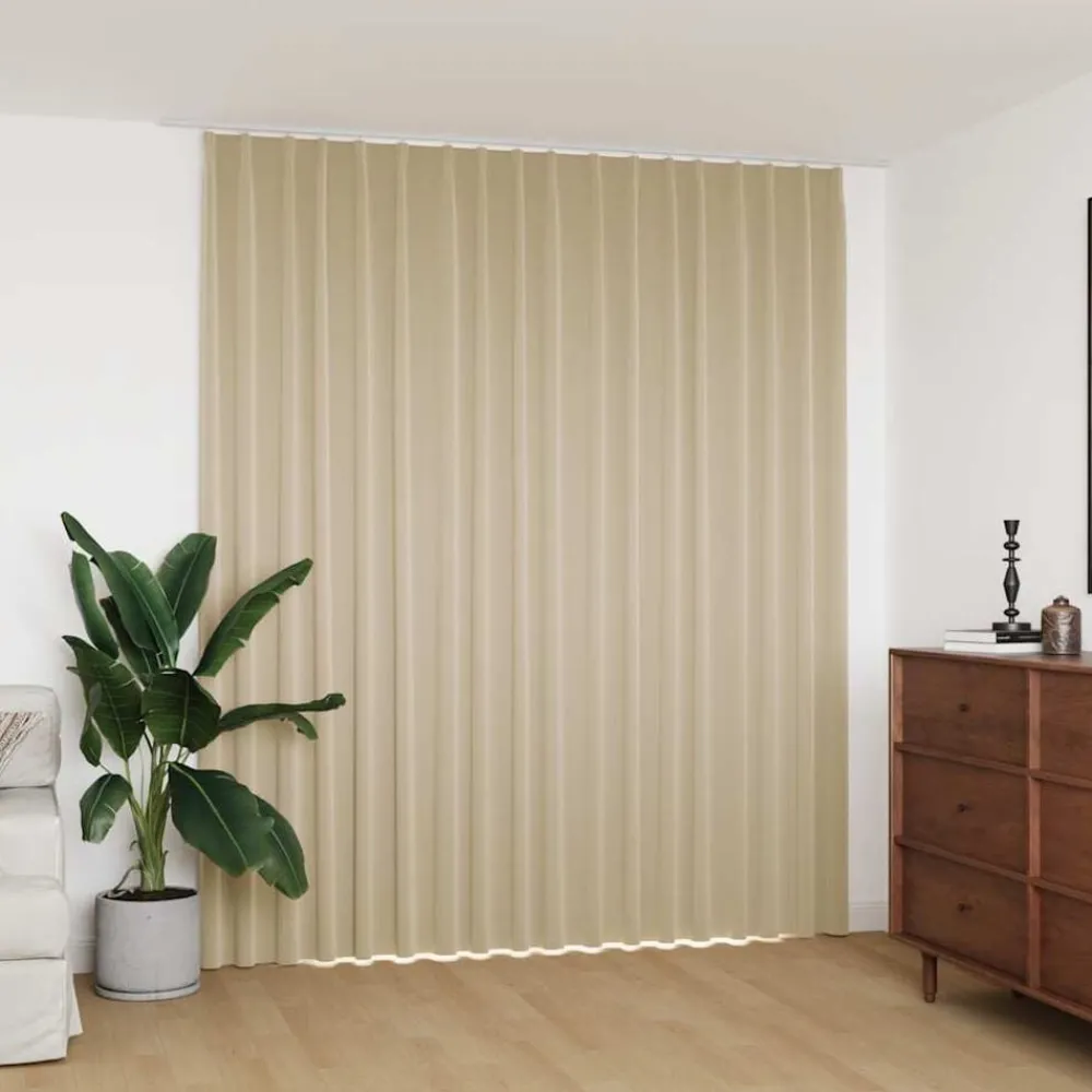 Décorations-vidaXL Rideau occultant avec crochets 290x245 cm Beige