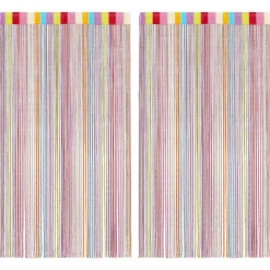 Décorations-vidaXL Rideaux à fils 2 pcs 100x250 cm Multicolore