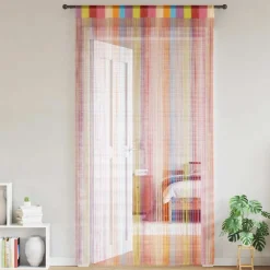 Décorations-vidaXL Rideaux à fils 2 pcs 100x250 cm Multicolore
