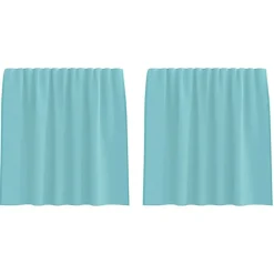 Décorations-vidaXL Rideaux en voile avec passe-tringles 2 pcs Turquoise