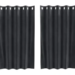 Décorations-vidaXL Rideaux occultants 2 pcs 140 x 140 cm Velours Gris foncé