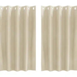 Décorations-vidaXL Rideaux occultants 2 pcs Crème 140 x 140 cm Velours Cr&egrave;me