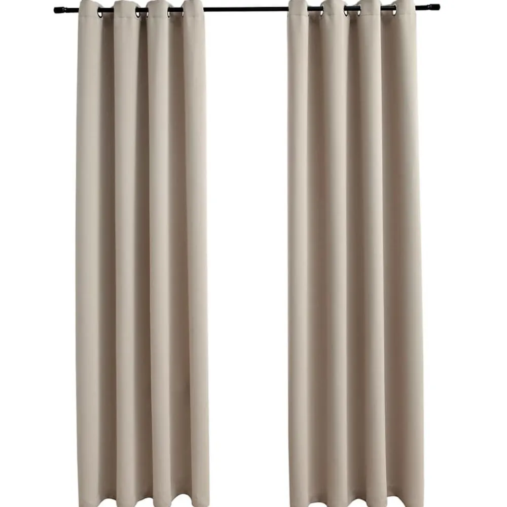 vidaXL Rideaux occultants avec anneaux en métal 2 pcs 140x175 cm