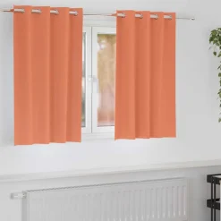 Décorations-vidaXL Rideaux occultants avec anneaux 2 pcs Couleur terre cuite