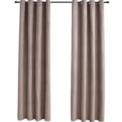 vidaXL Rideaux occultants avec anneaux en métal 2 pcs 140x175 cm