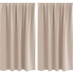 Décorations-vidaXL Rideaux occultants avec anneaux 2 pcs 140 x 140 cm Taupe