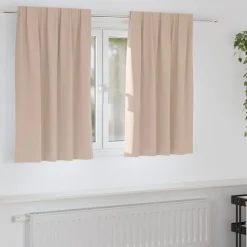 Décorations-vidaXL Rideaux occultants avec anneaux 2 pcs 140 x 140 cm Taupe