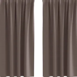 Décorations-vidaXL Rideaux occultants avec anneaux 2 pcs 175 x 140 cm Marron foncé