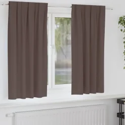 Décorations-vidaXL Rideaux occultants avec anneaux 2 pcs 175 x 140 cm Marron foncé