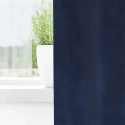 Décorations-vidaXL Rideaux occultants 2 pcs 140 x 140 cm Velours Bleu foncé