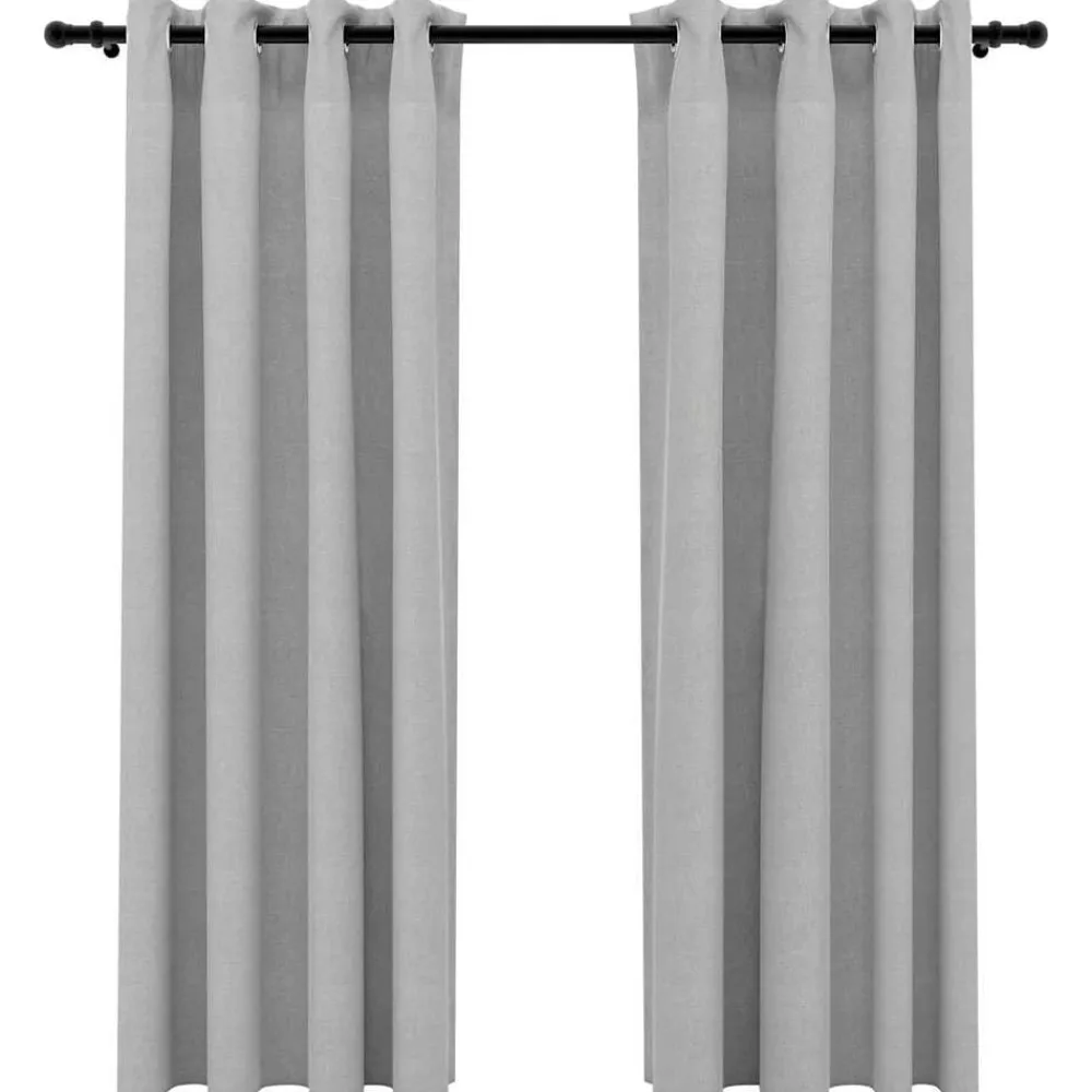 vidaXL Rideaux occultants Aspect lin avec œillets 2 pcs 140x175cm