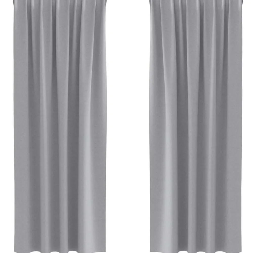 Décorations-vidaXL Rideaux occultants avec anneaux 2 pcs 245 x 140 cm Gris clair