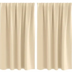 Décorations-vidaXL Rideaux occultants avec anneaux 2 pcs Crème 140 x 140 cm Cr&egrave;me