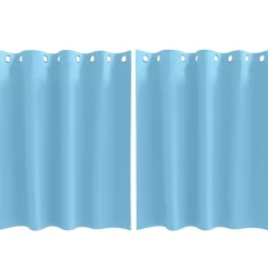 Décorations-vidaXL Rideaux occultants avec anneaux 2 pcs 140 x 140 cm Bleu clair