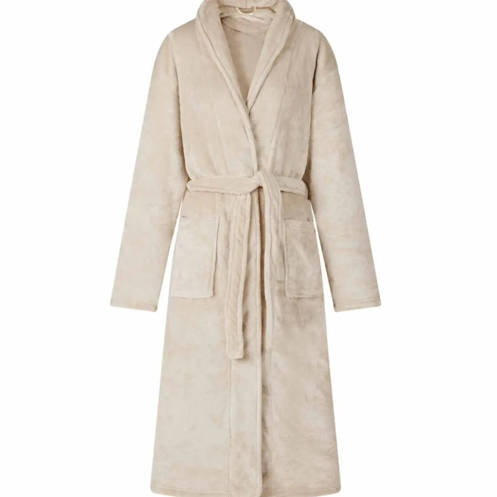 Vêtements & Accessoires-vidaXL Robe de bain sans capuche s Flanelle Beige