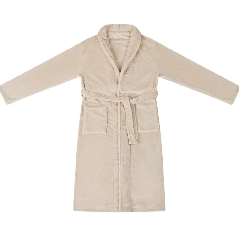 Vêtements & Accessoires-vidaXL Robe de bain sans capuche s Flanelle Beige