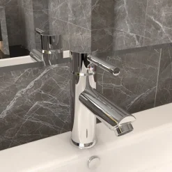 Plomberie-vidaXL Robinet de lavabo de salle de bain 130x176 mm finition chromée