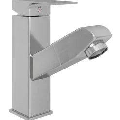 Plomberie-vidaXL Robinet de lavabo rétractable de bain é 157x172 mm Argent