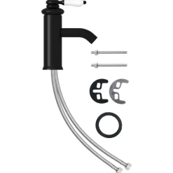 Plomberie-vidaXL Robinet de lavabo de salle de bain 130x180 mm Noir