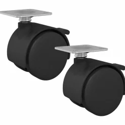 Accessoires De Quincaillerie-vidaXL Roue 2 pcs Noir 39,5 x 39,5 x 37,8 mm Fer et Polypropylène