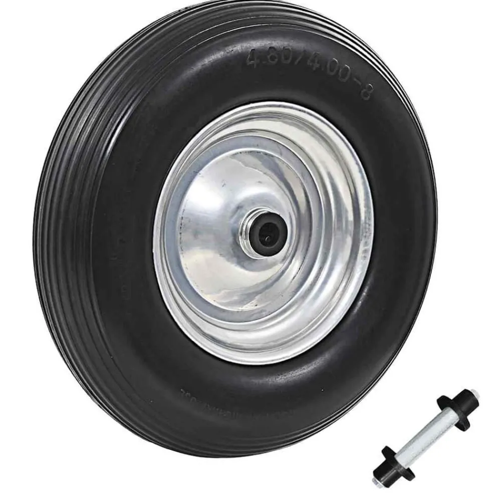 vidaXL Roue de brouette avec axe PU solide 4.00-8 390 mm