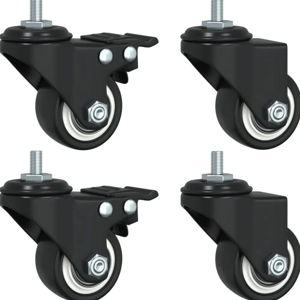 vidaXL Roues pivotantes 4 pcs noir 35 mm fer