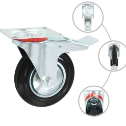 Manutention De Matériaux-vidaXL Roulettes 4 pcs 160 mm