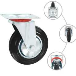 Manutention De Matériaux-vidaXL Roulettes pivotantes 4 pcs 160 mm