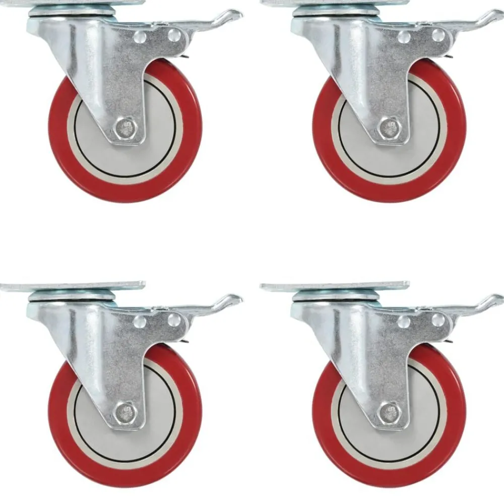 Manutention De Matériaux-vidaXL Roulettes pivotantes avec double freins 4 pcs 100 mm