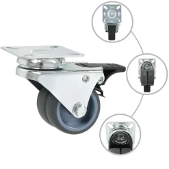 vidaXL Roulettes pivotantes doubles à double frein 4 pcs 50 mm