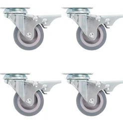 Manutention De Matériaux-vidaXL Roulettes pivotantes avec frein double 4 pcs 50 mm