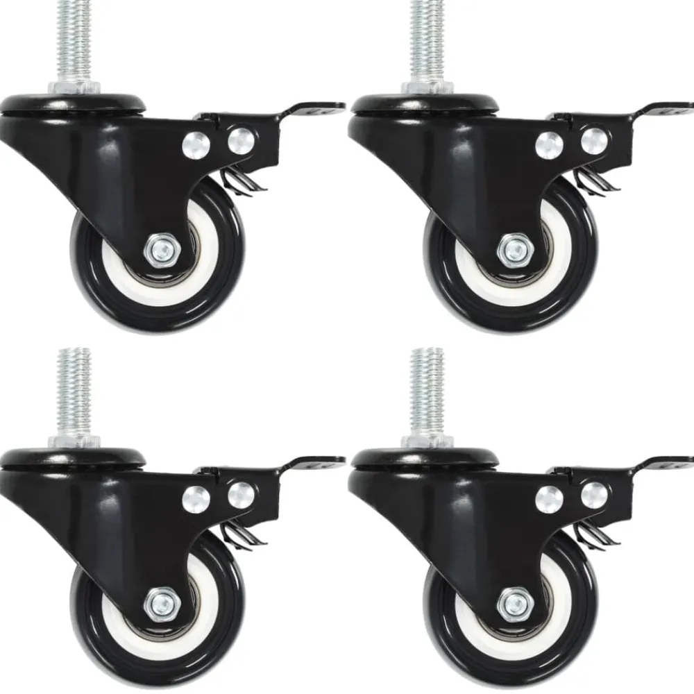 Manutention De Matériaux-vidaXL Roulettes pivotantes avec freins 4 pcs 50 mm