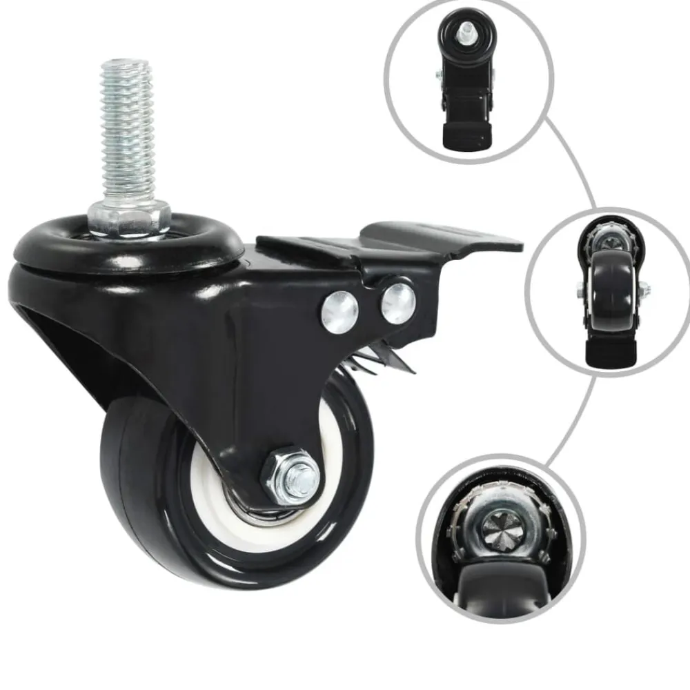 Manutention De Matériaux-vidaXL Roulettes pivotantes avec freins 4 pcs 50 mm