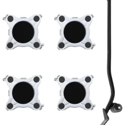 Accessoires De Quincaillerie-vidaXL Roulettes pour meubles 4 pièces avec élévateur 15,5 x 15,5 x 5,5 cm Acier 1000 kg