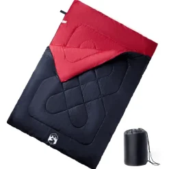 vidaXL Sac de couchage double et oreillers adultes camping 3-4 saisons