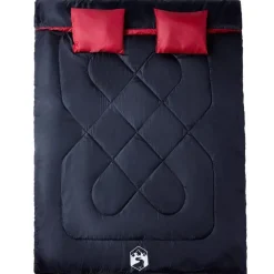 vidaXL Sac de couchage double et oreillers adultes camping 3-4 saisons