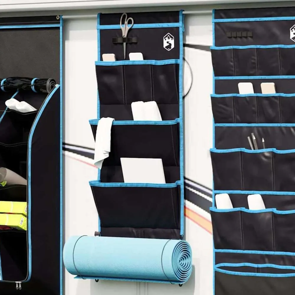 Loisirs De Plein Air-vidaXL Sac de rangement avec stockage Noir et Bleu 91 x 47,5 cm oxford