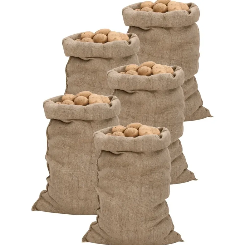 Bagages & Maroquinerie-vidaXL Sacs en jute 5 pcs 60x105 cm 100 % jute 340 g/m²