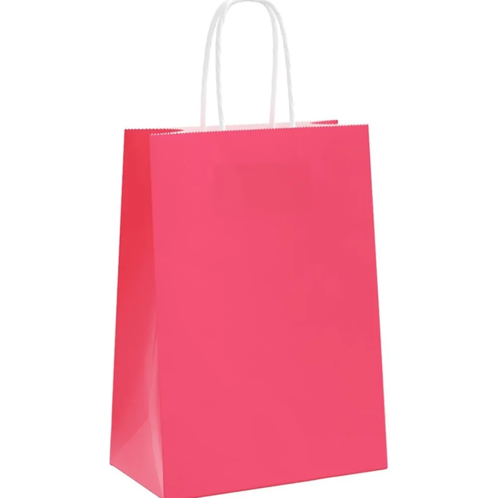 Arts & Loisirs-vidaXL Sacs en papier 50 pcs avec poignées 15x8x21 cm Rose