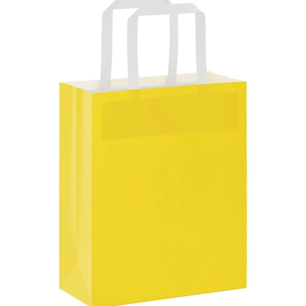 Arts & Loisirs-vidaXL Sacs en papier 50 pcs avec poignées 18x8x22 cm Jaune