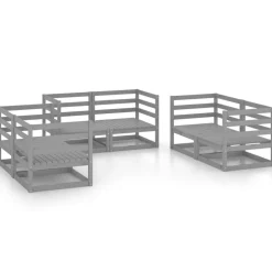 vidaXL Salon de jardin 6 pcs Bois de pin massif