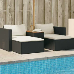 Mobilier De Jardin-vidaXL Salon de jardin 5 pcs avec coussins résine tressée acacia Noir